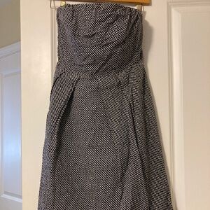 Strapless polka dot cotton dress